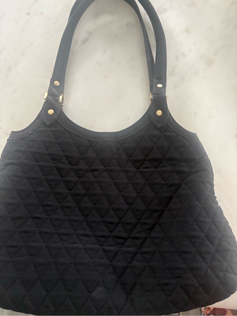 Vera Bradley Classic Black Quilted Tote Bag - Women's Handbag
